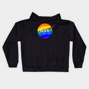 Gay NASA Logo Space Gay Geek Pride Kids Hoodie